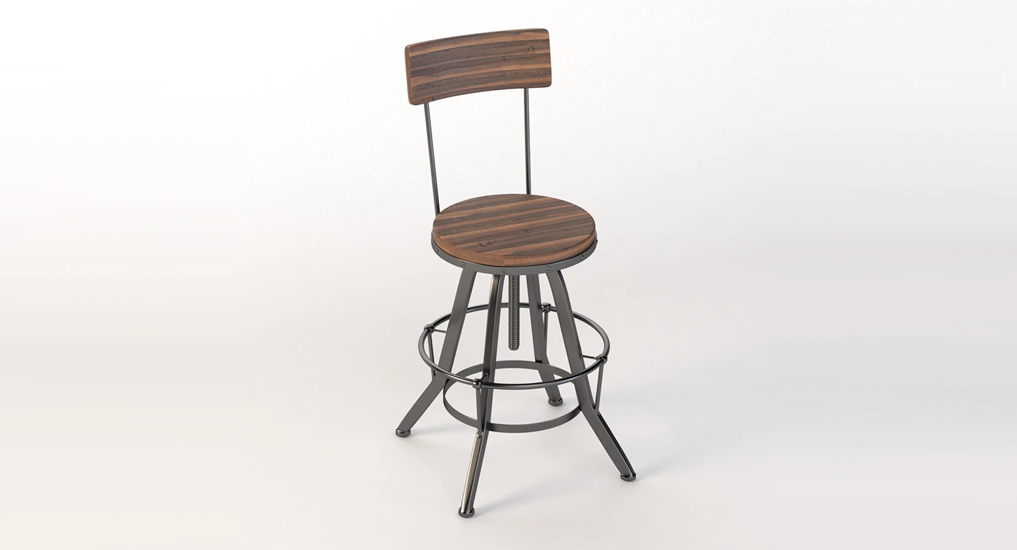 Gray Barn Horseshoe Richard Aqua Barstool 3D Model_01