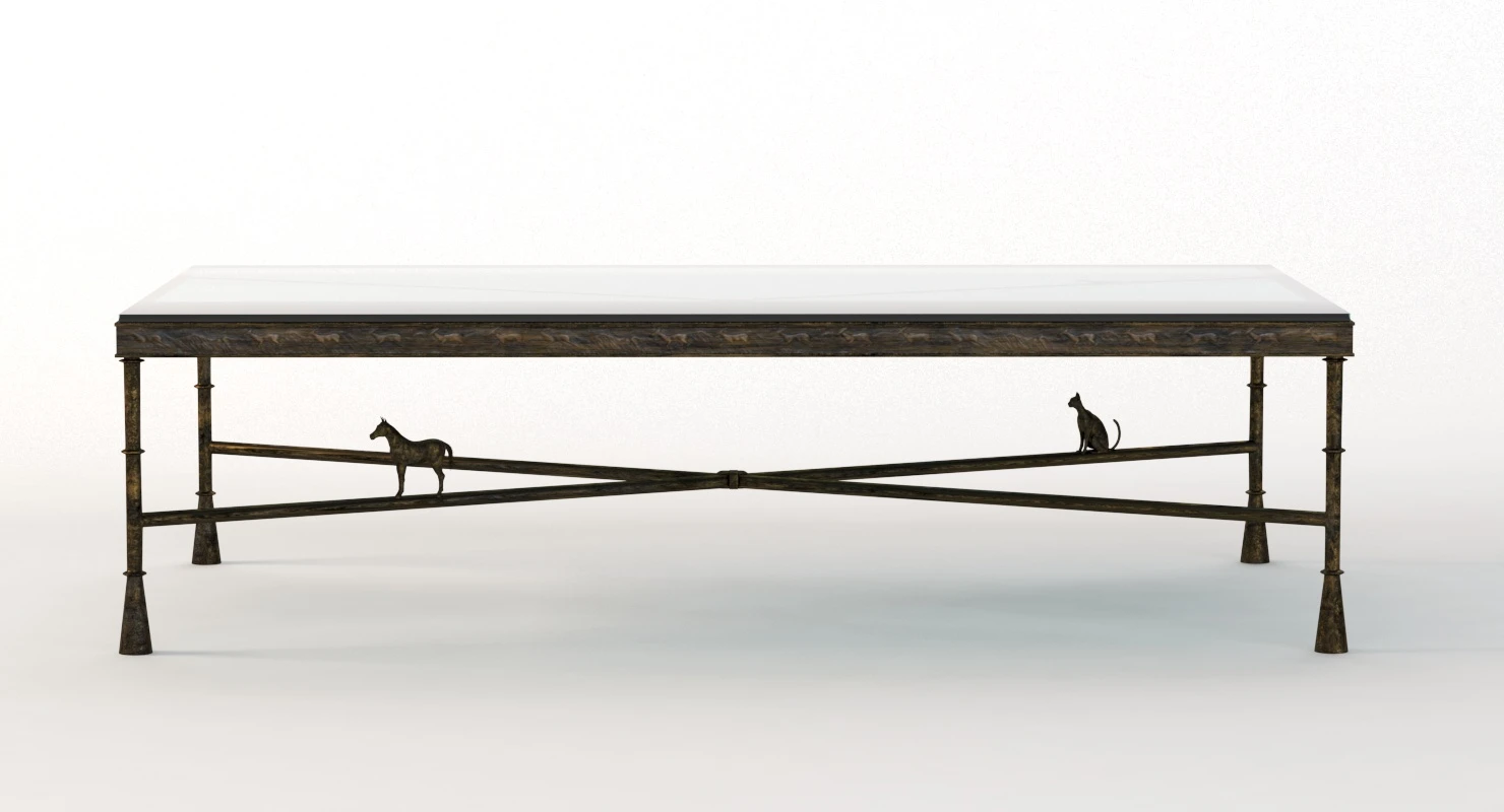Tom Corbin Large Bronze Coffee Table Signed 3D Model_01