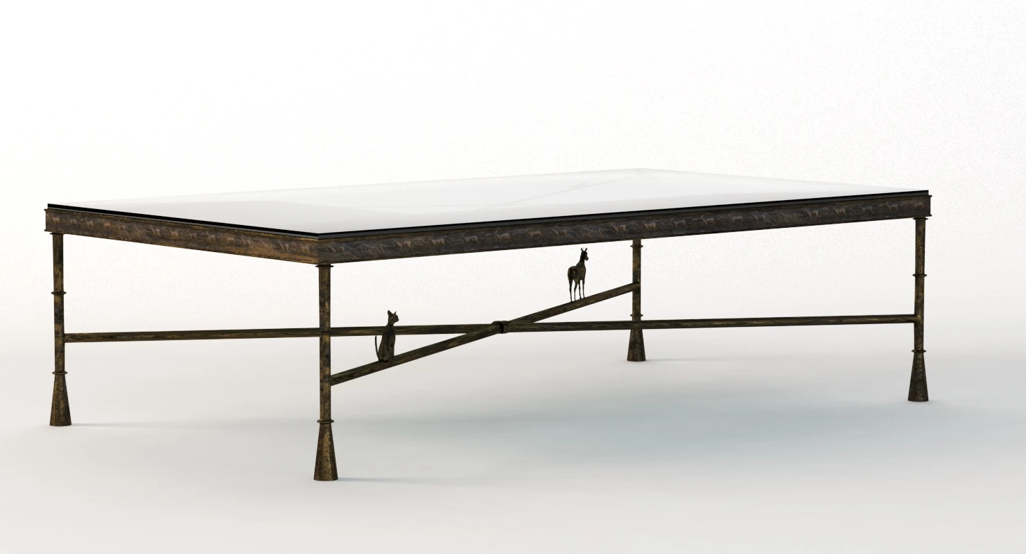 Tom Corbin Large Bronze Coffee Table Signed 3D Model_06