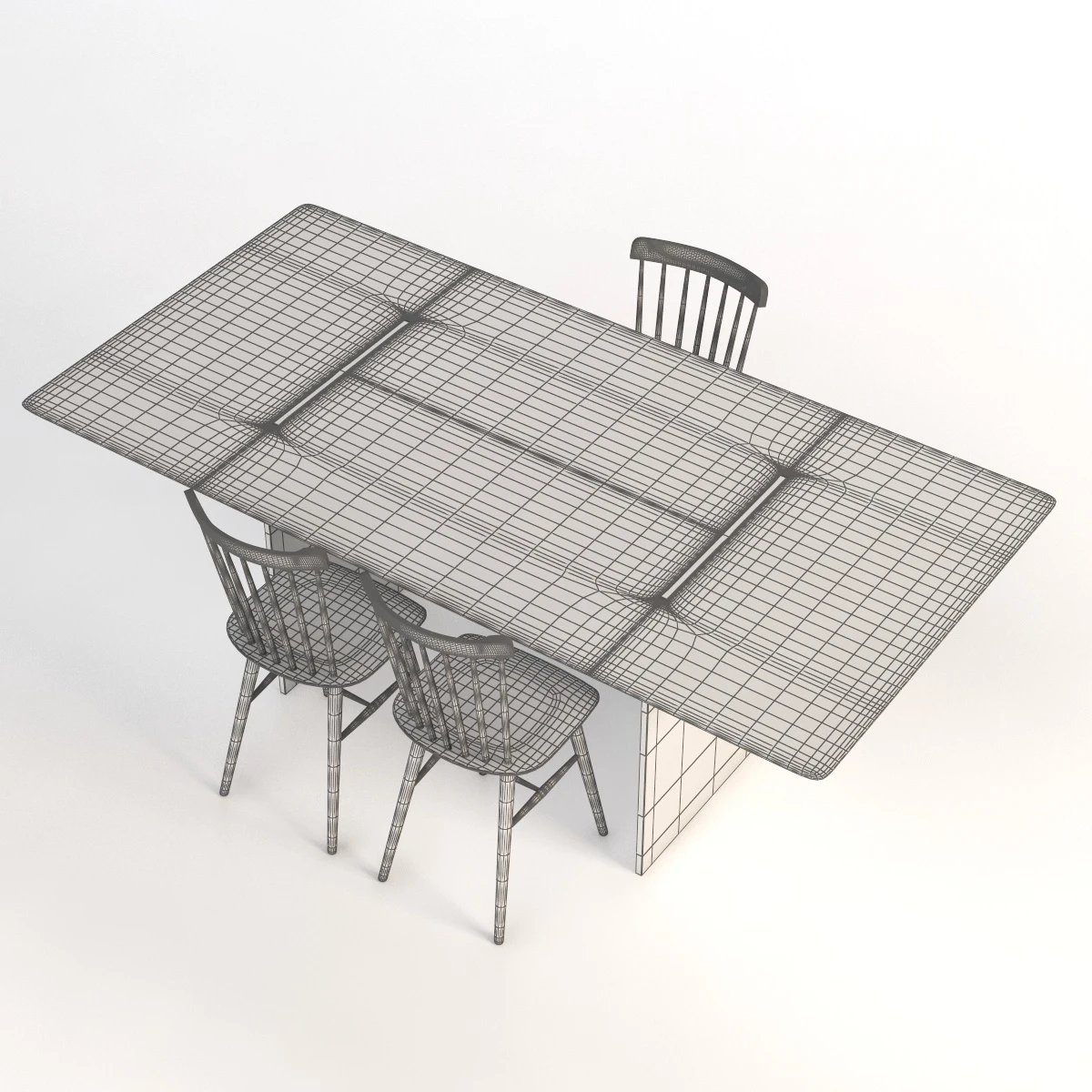 Tonelli Tavolante Dining Table with Chair 3D Model_012