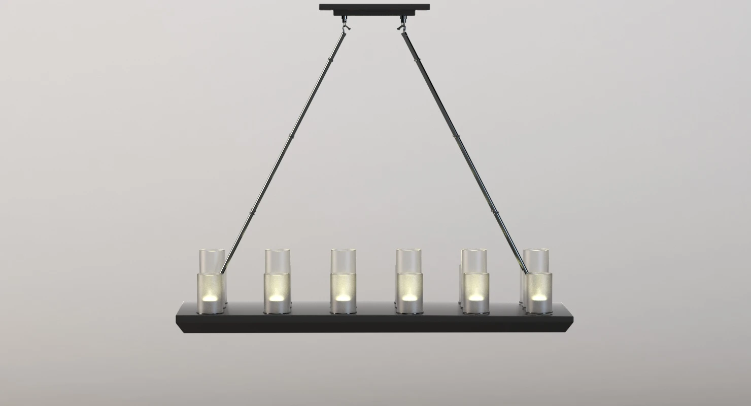 Trans Globe Lighting Heavy Candles 18 Light Island Pendant 3D Model_04
