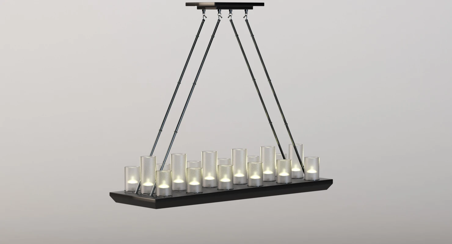 Trans Globe Lighting Heavy Candles 18 Light Island Pendant 3D Model_08