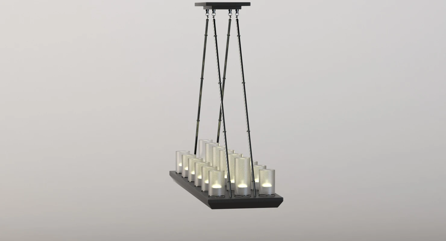 Trans Globe Lighting Heavy Candles 18 Light Island Pendant 3D Model_09
