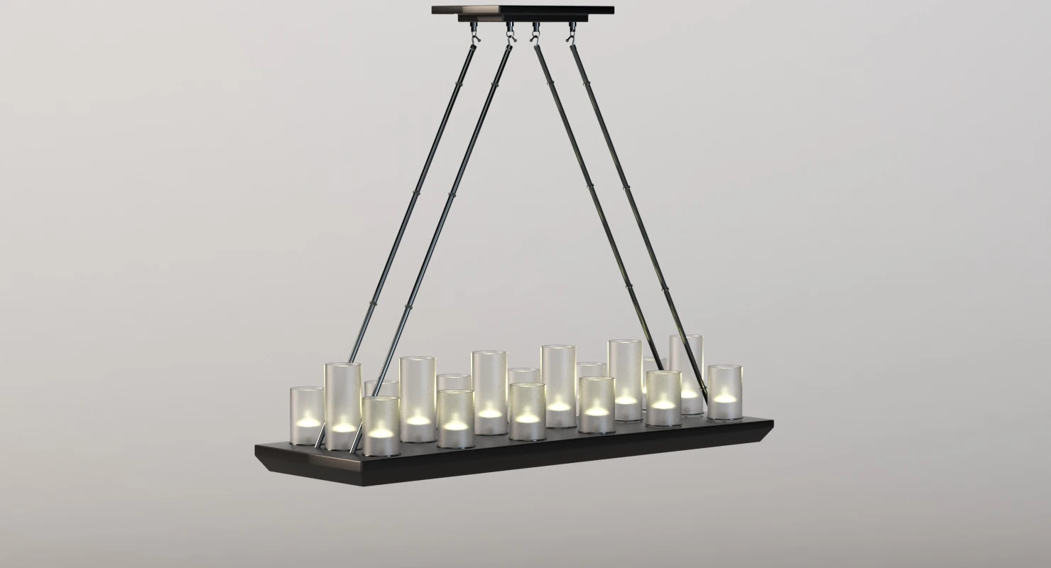 Trans Globe Lighting Heavy Candles 18 Light Island Pendant 3D Model_05
