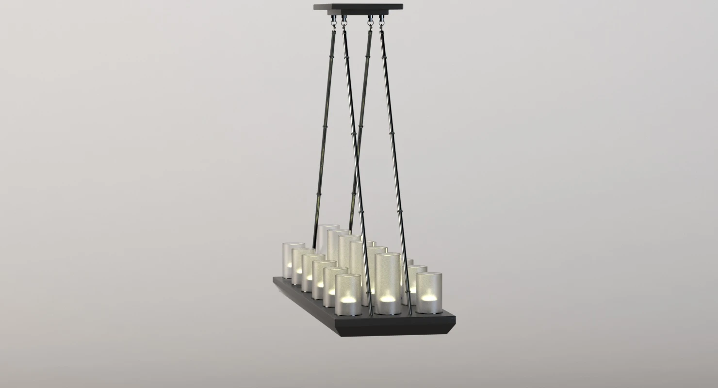 Trans Globe Lighting Heavy Candles 18 Light Island Pendant 3D Model_06