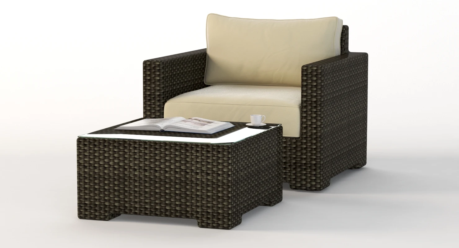 Ventura Umber Rattan Outdoor Garden Chair 3D Model_09