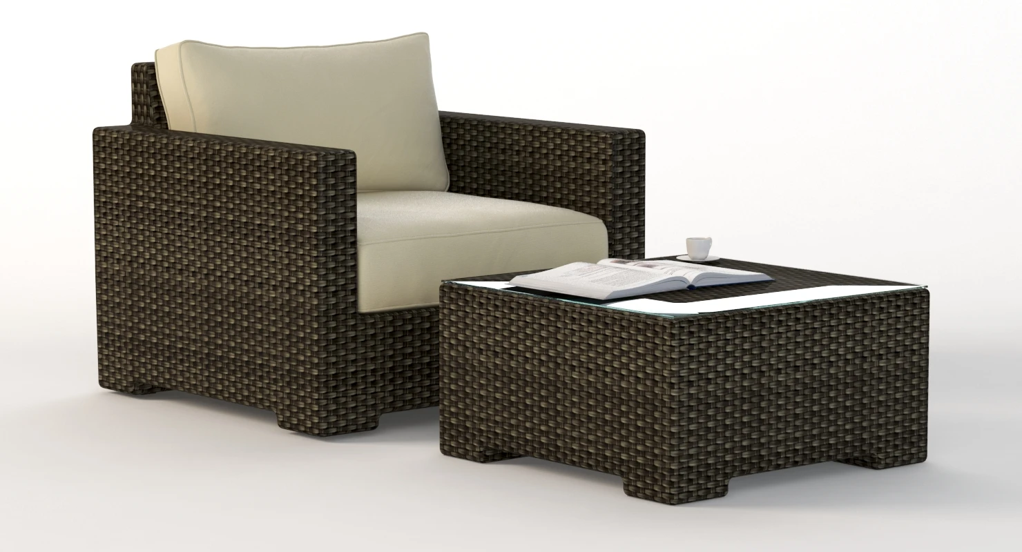 Ventura Umber Rattan Outdoor Garden Chair 3D Model_04