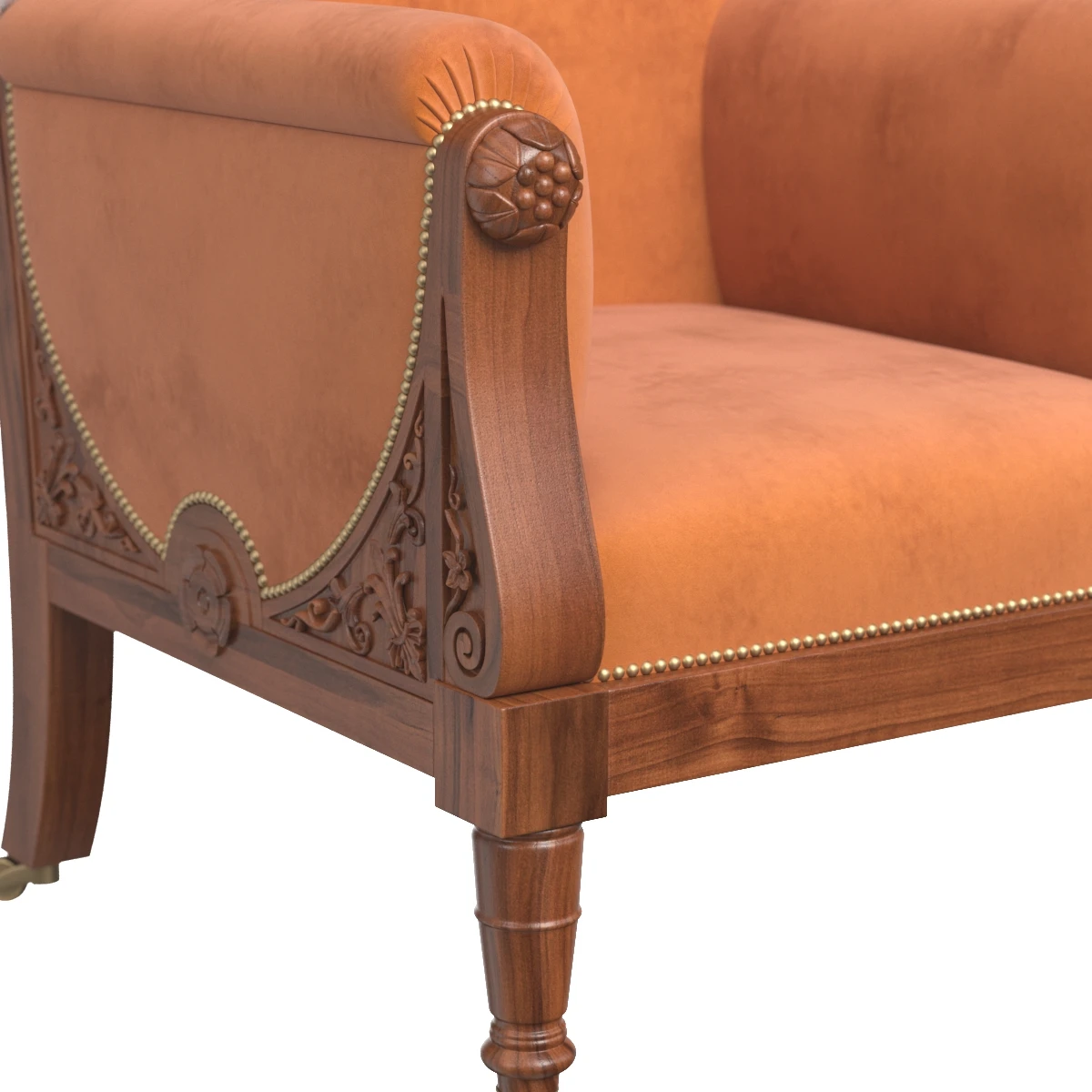 An Exceptional late George IV Carved Mahogany Chair 3D Model_05