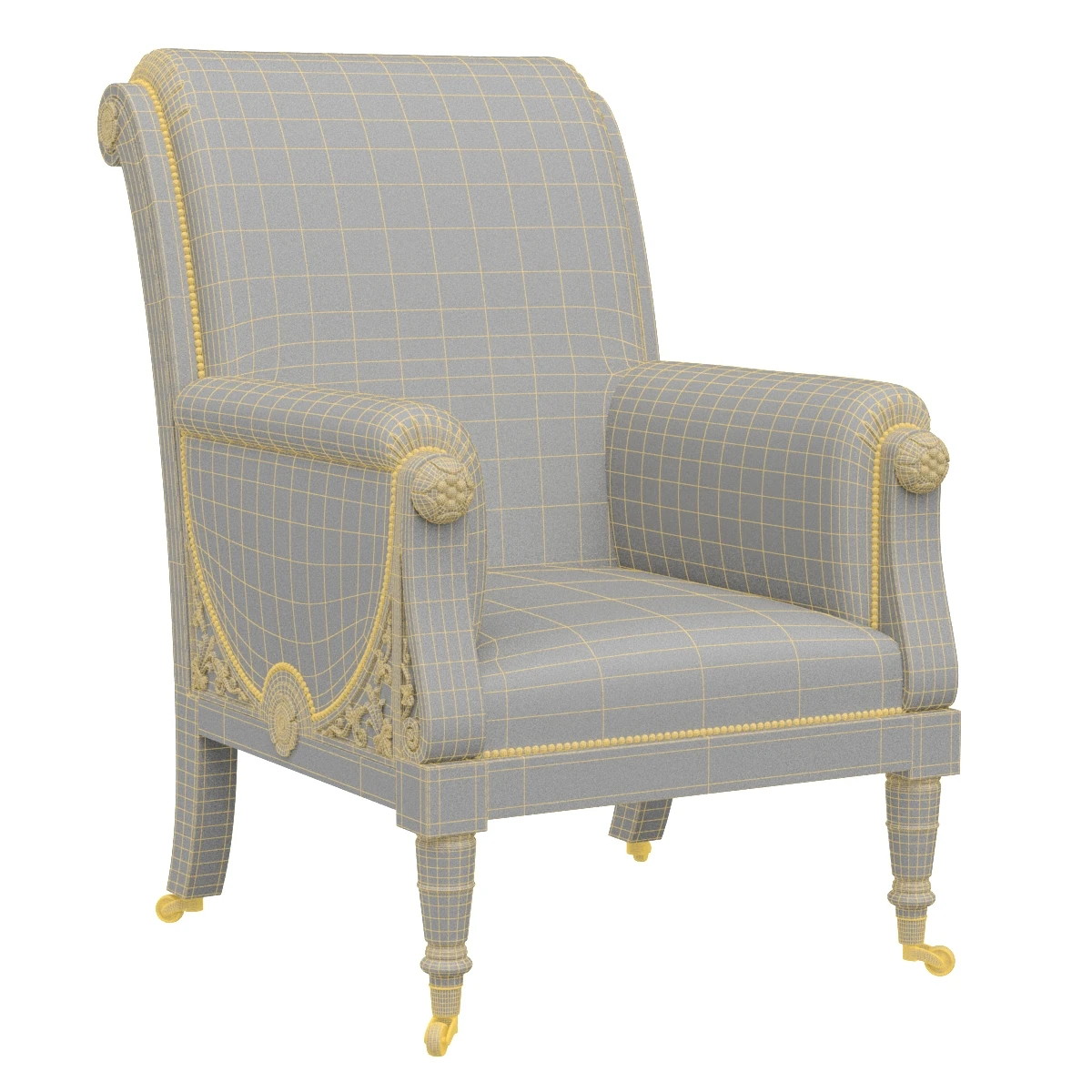 An Exceptional late George IV Carved Mahogany Chair 3D Model_07