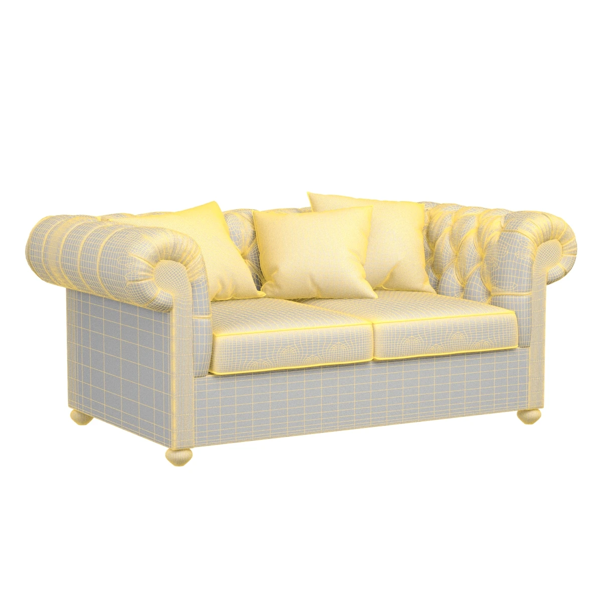 Chalet Cozy Interior Wooden Sofa 3D Model_07