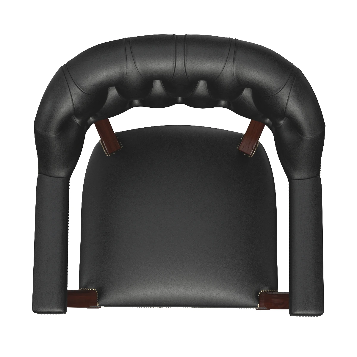 Mid-20th Century Black Leather Tub Armchairs 3D Model_03