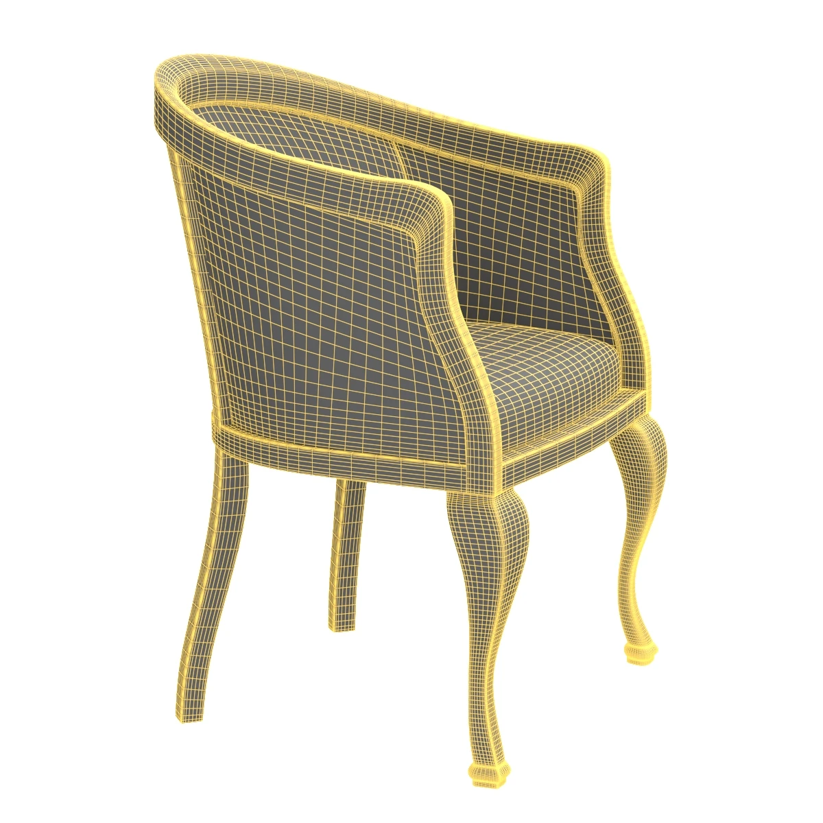 Tub Chair E1006 3D Model_07
