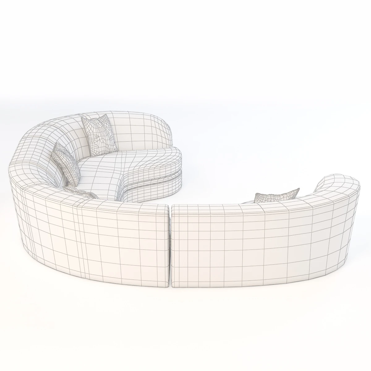 Elegant Curved Sectional Sofa 3D Model_012