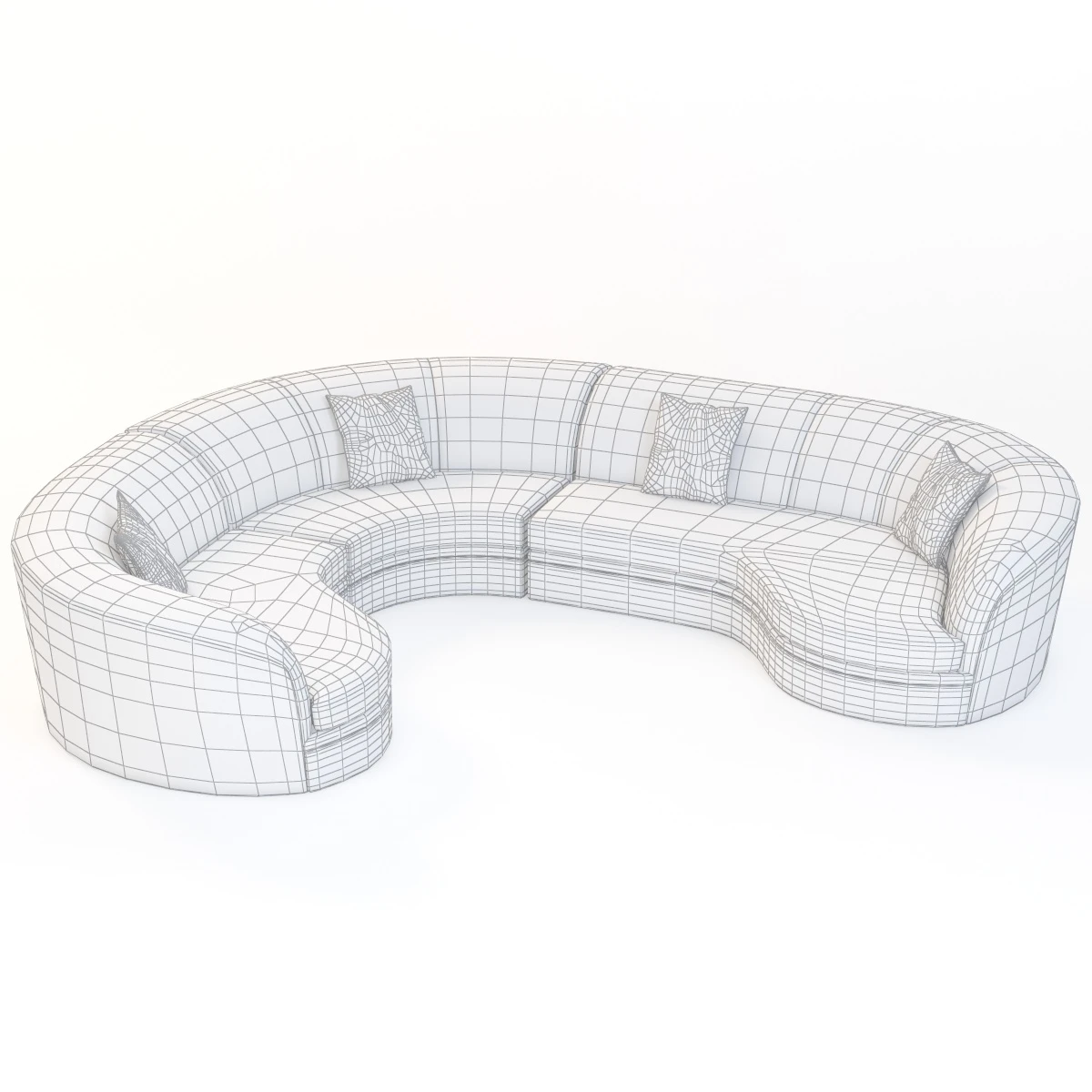 Elegant Curved Sectional Sofa 3D Model_010