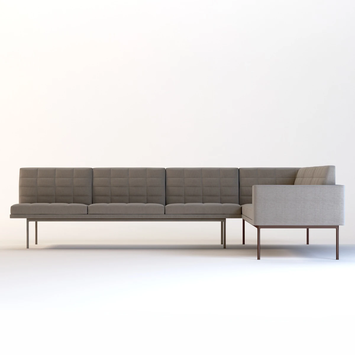 Ultra Detail Upholstered Tuxedo Corner Sectional Sofa 3D Model_05