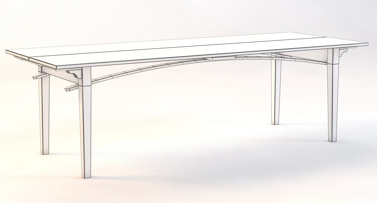 19th Century Two Board Pine Table 3D Model_012