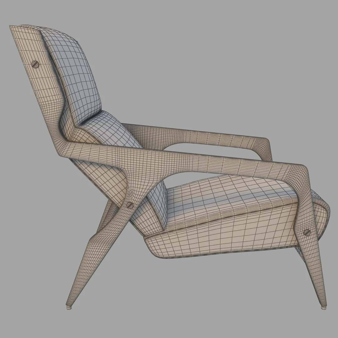 1964 Armchair Gio Ponti 3D Model_09