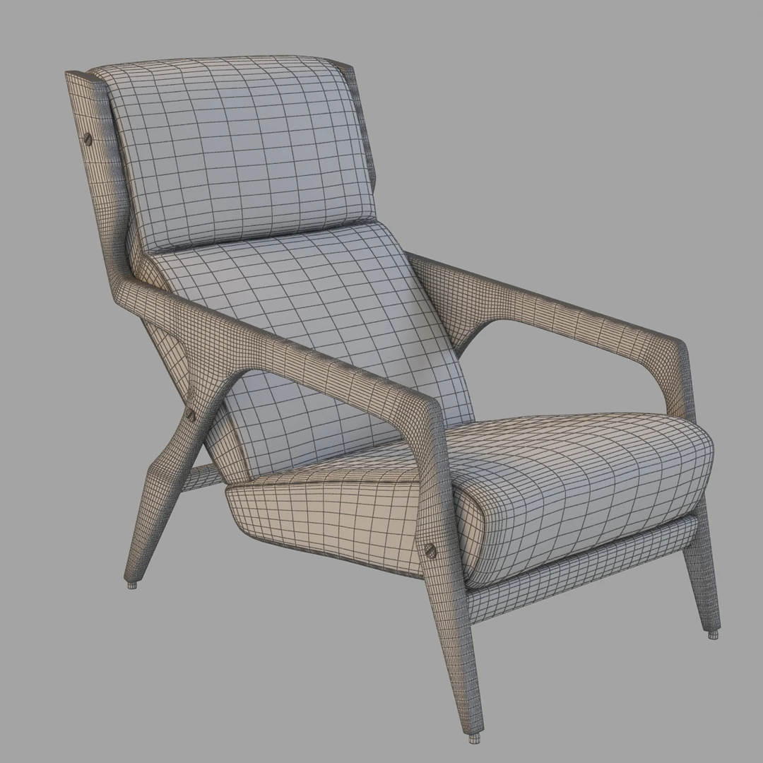 1964 Armchair Gio Ponti 3D Model_08