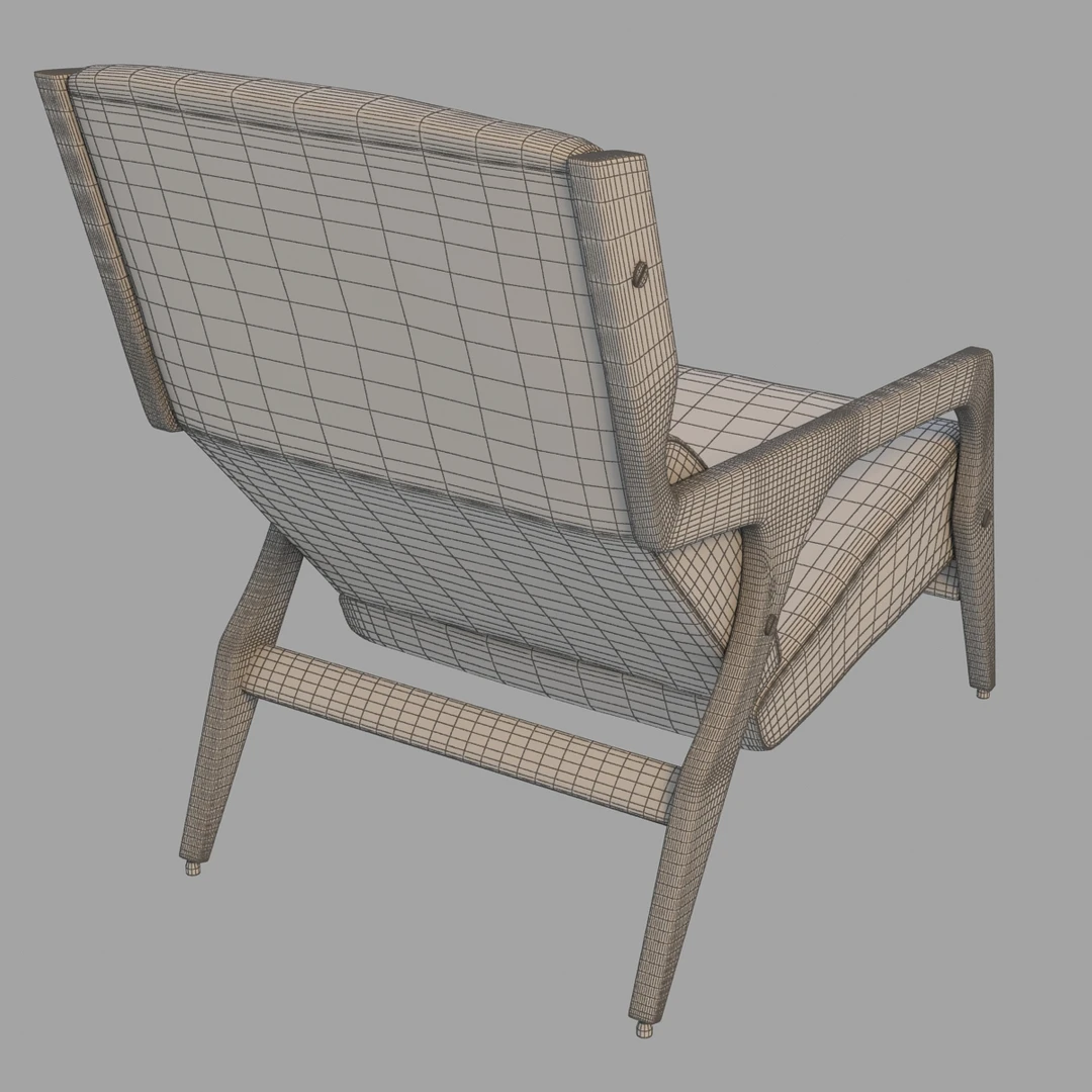 1964 Armchair Gio Ponti 3D Model_010