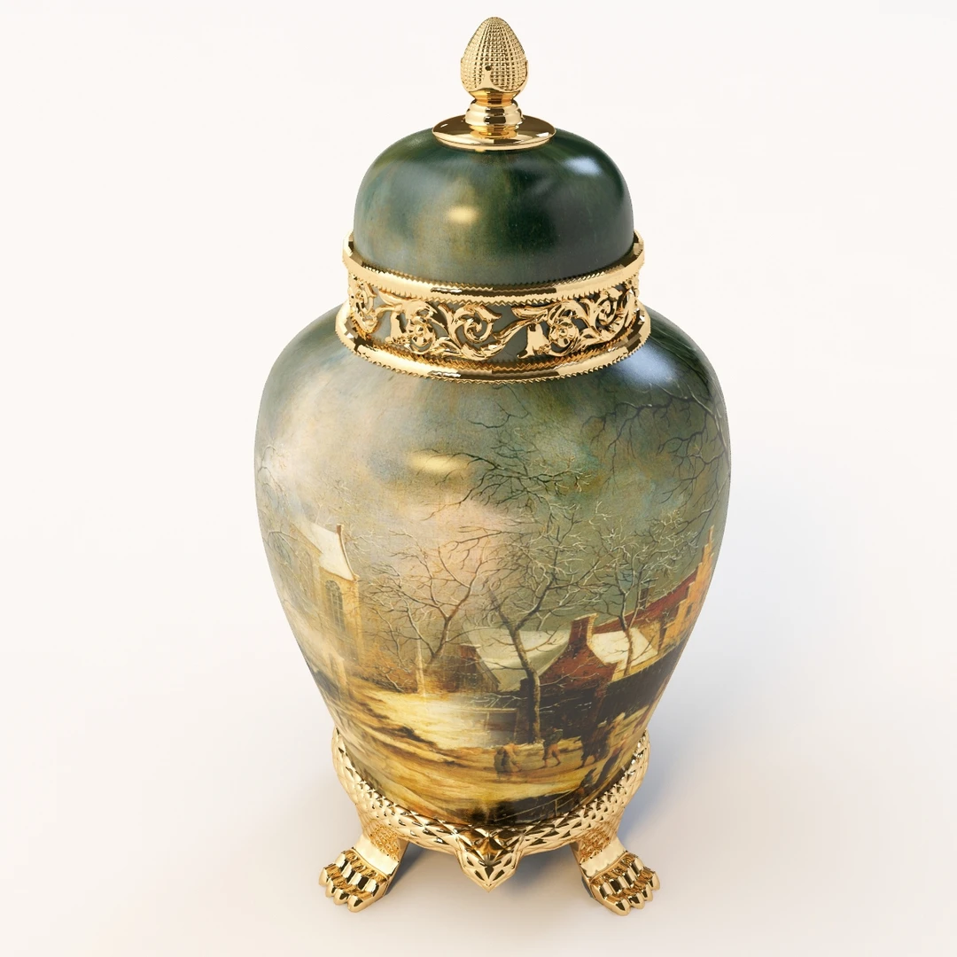 Antique Art Vase 3D Model_04