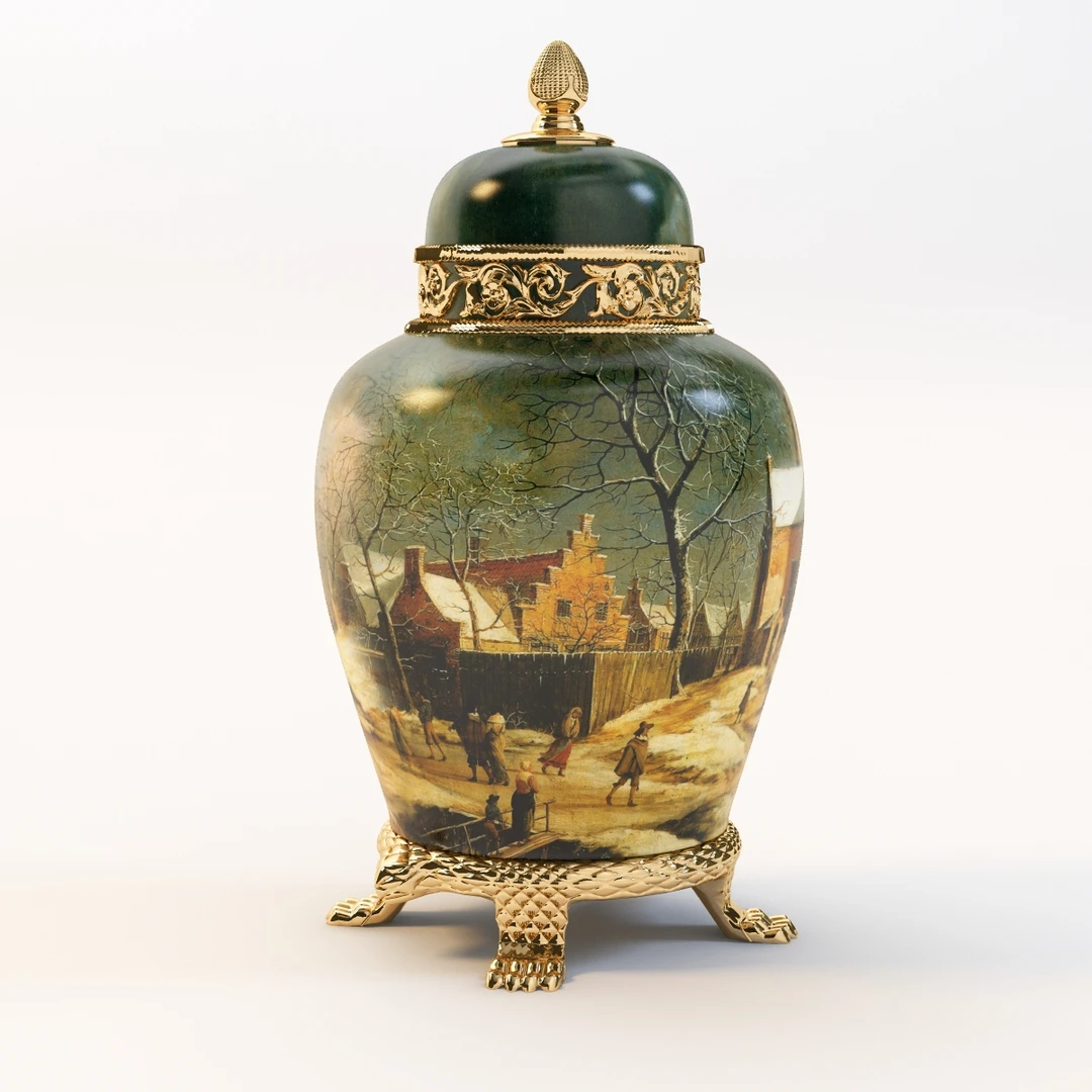 Antique Art Vase 3D Model_03