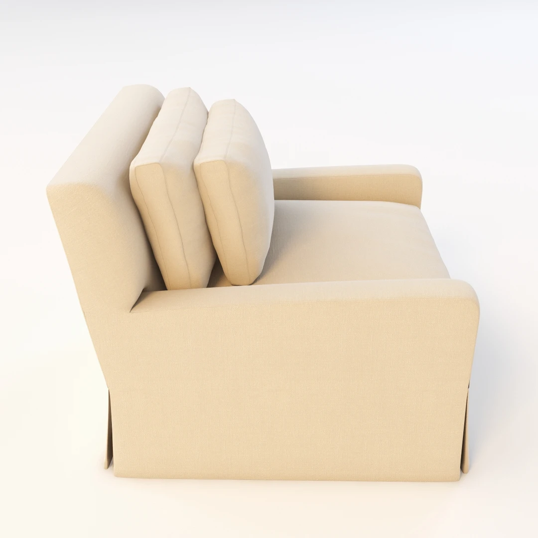 Belgian Slope Arm Slipcovered Chair 3D Model_03