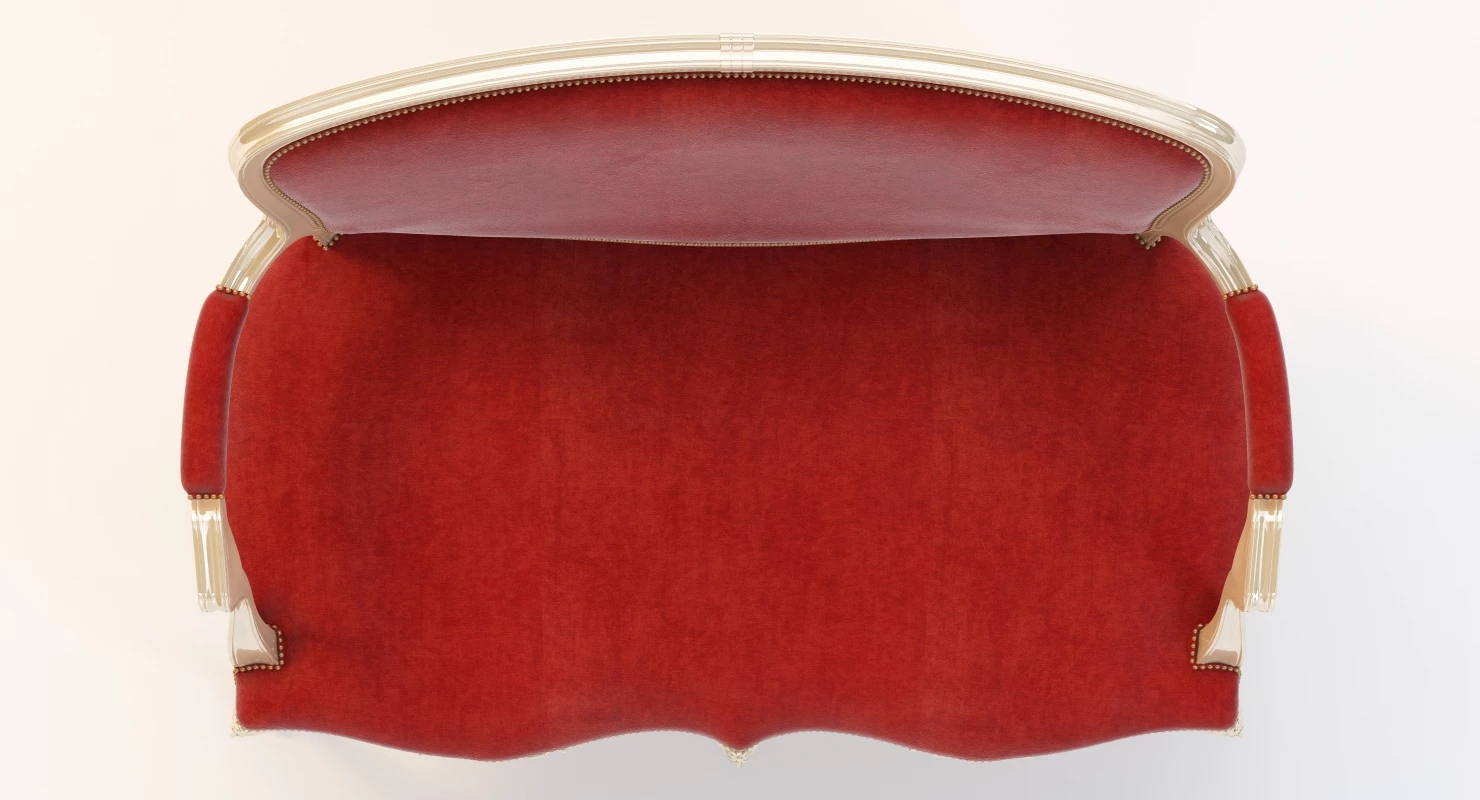 French 19th Century Settee 3D Model_08