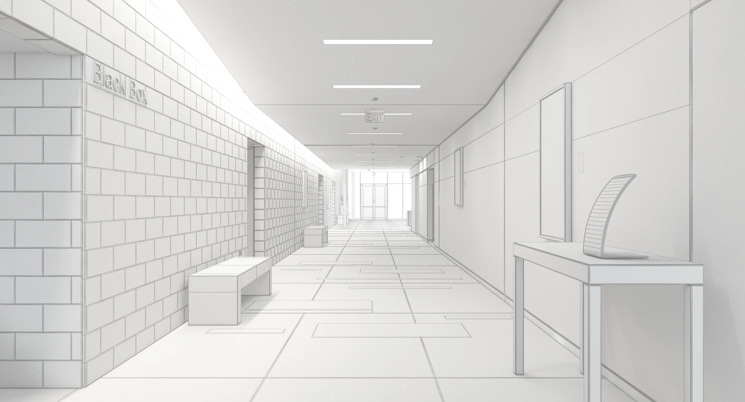Hattiloo Theatre Lobby And Hallway Interior 3D Model_09