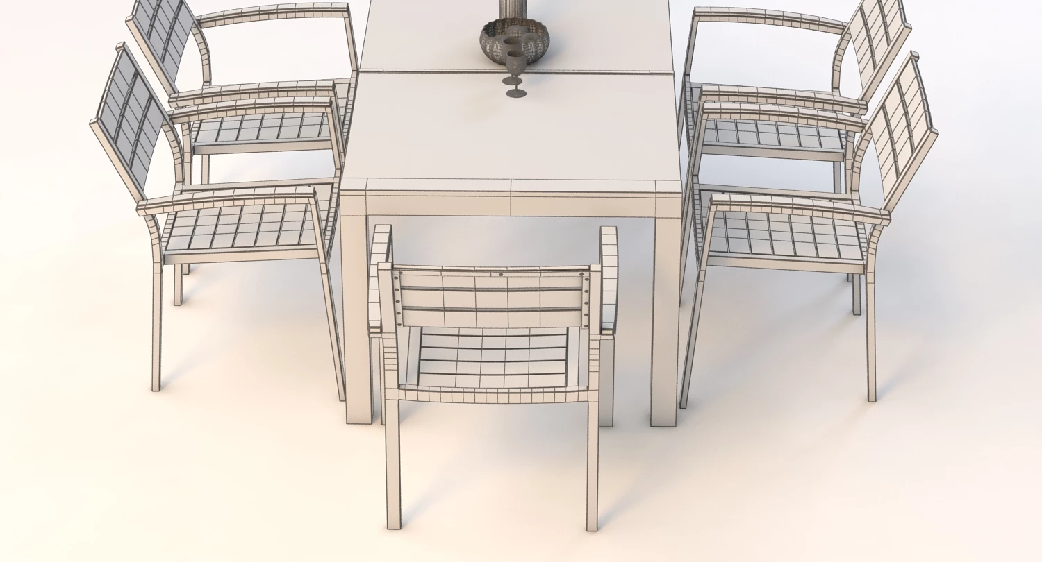 Marvelous Outdoor Dining Set 3D Model_011