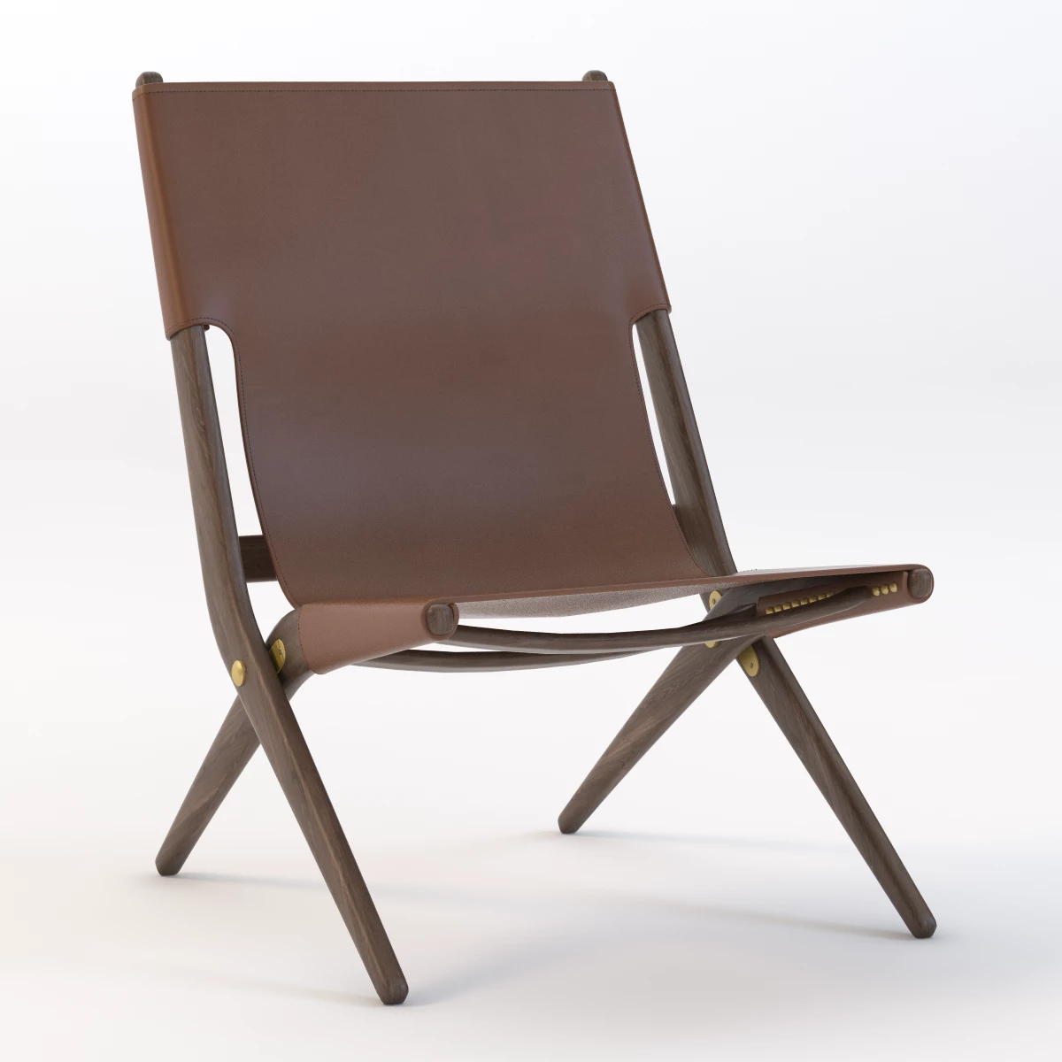 Mogens Lassen Saxe Lounge Chair 3D Model_01