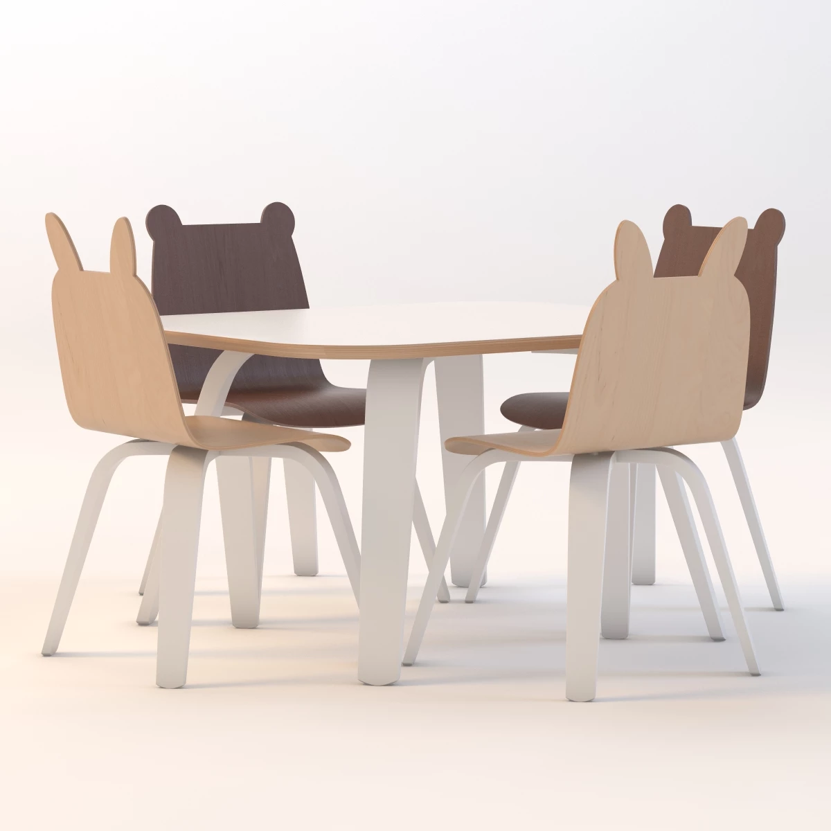 Oeuf Play Table And Chairs 3D Model_01
