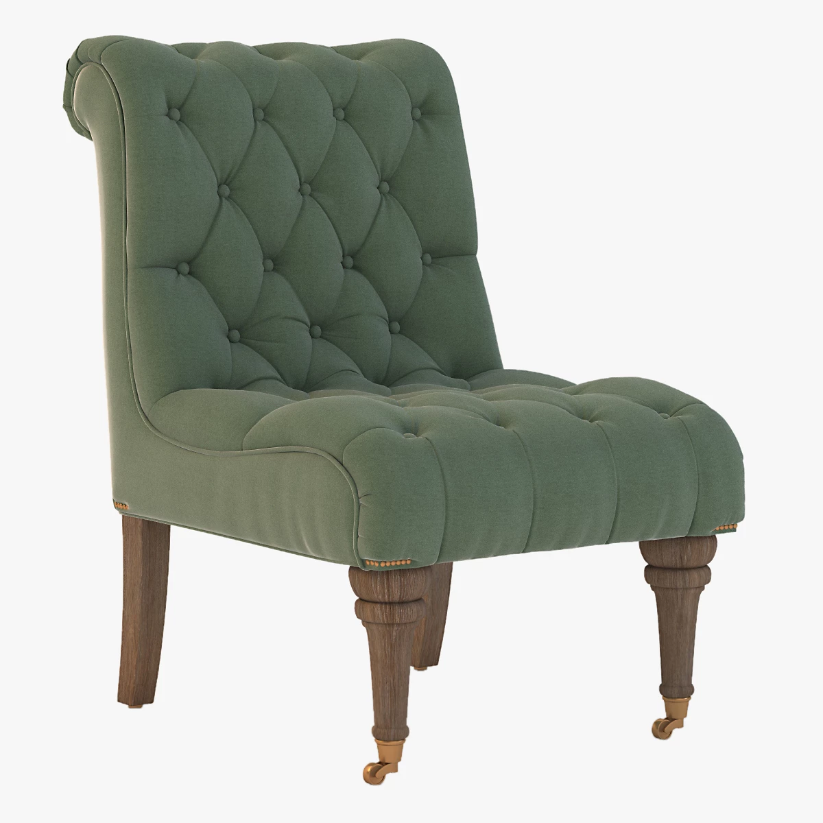 Slub Velvet Orianna Slipper Chair 3D Model_01