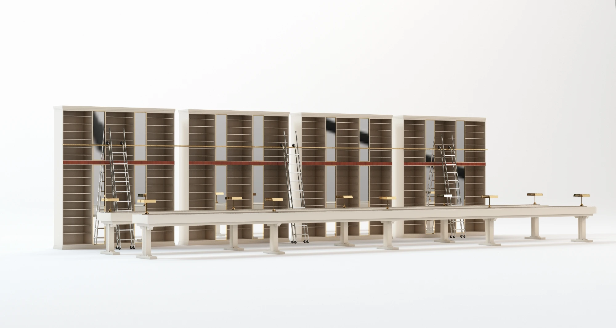 Warby Parker Flagship Store Shelve And Table 3D Model_03
