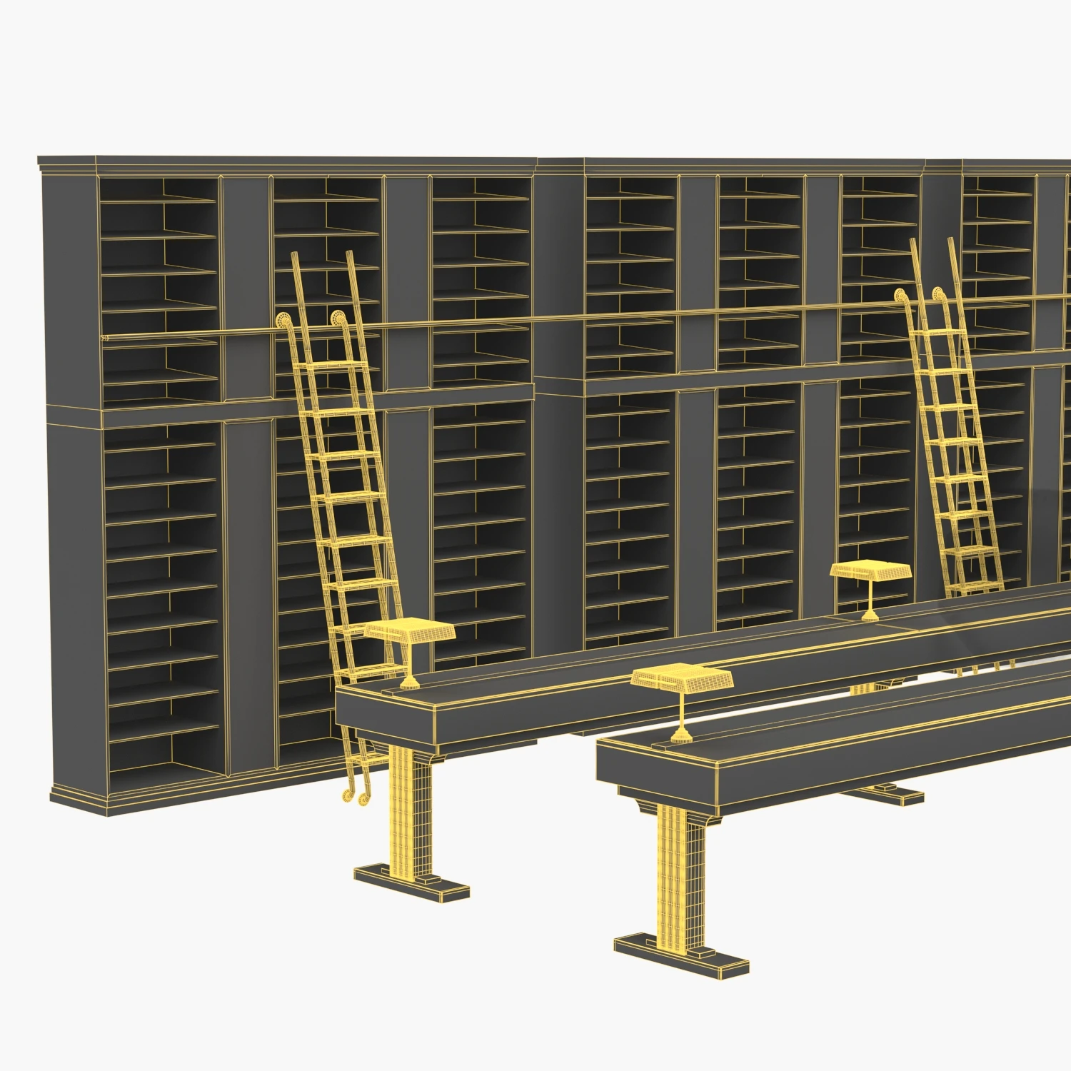 Warby Parker Flagship Store Shelve And Table 3D Model_08