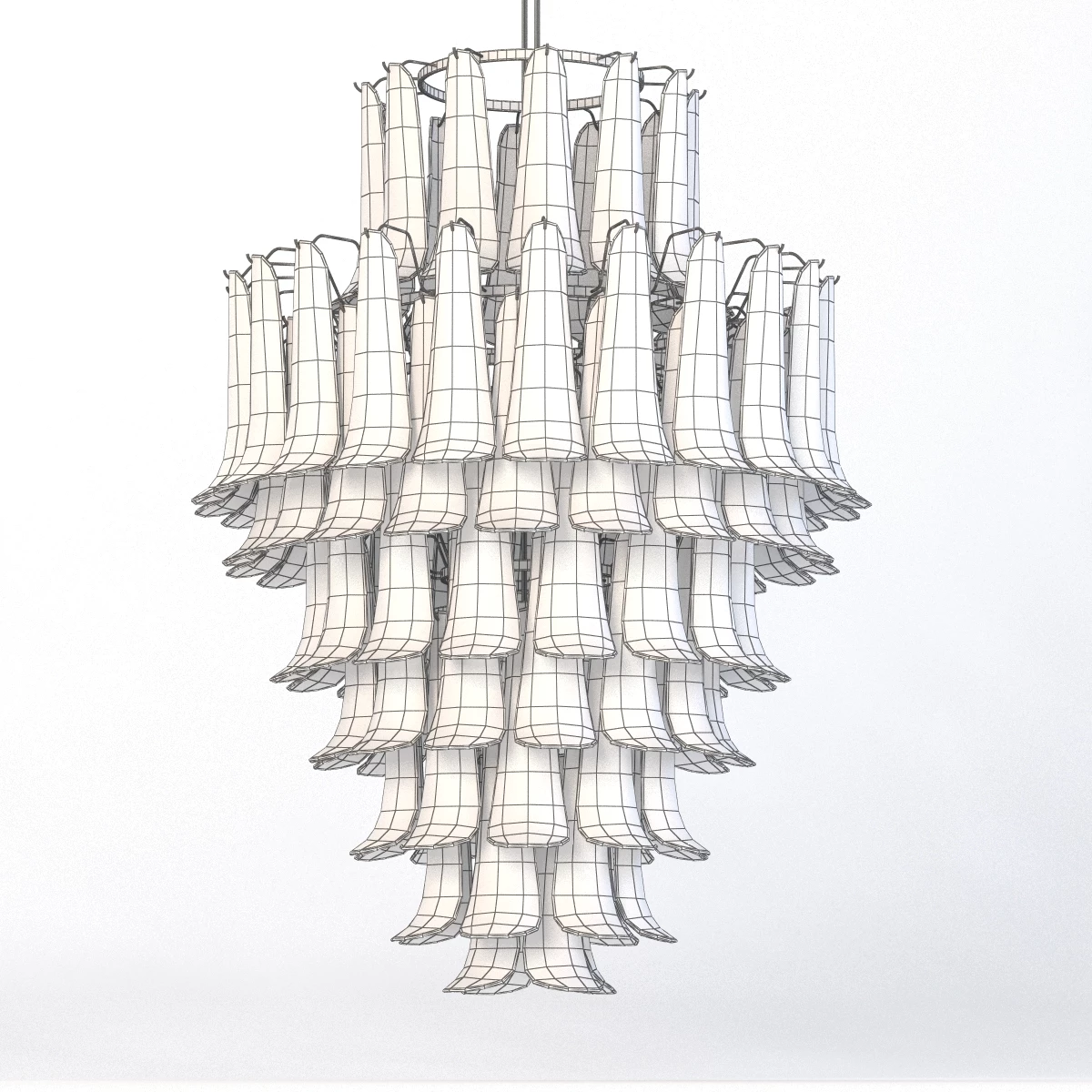 Mid Century Italian Modern Mazzega Murano Art Glass Chandelier 3D Model_08