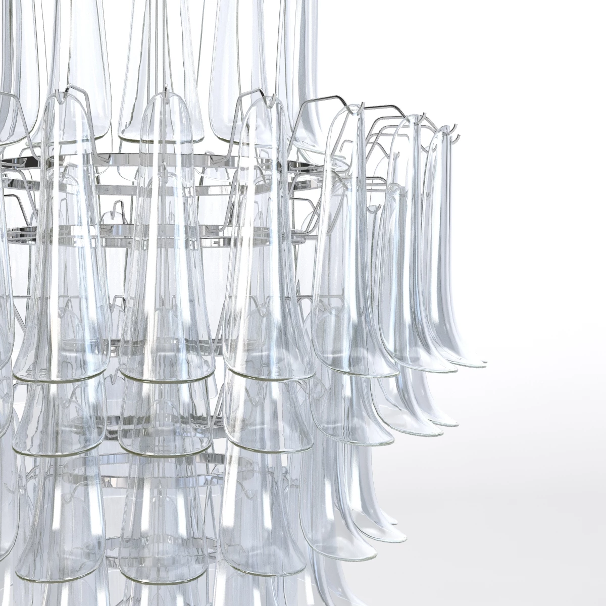 Mid Century Italian Modern Mazzega Murano Art Glass Chandelier 3D Model_04