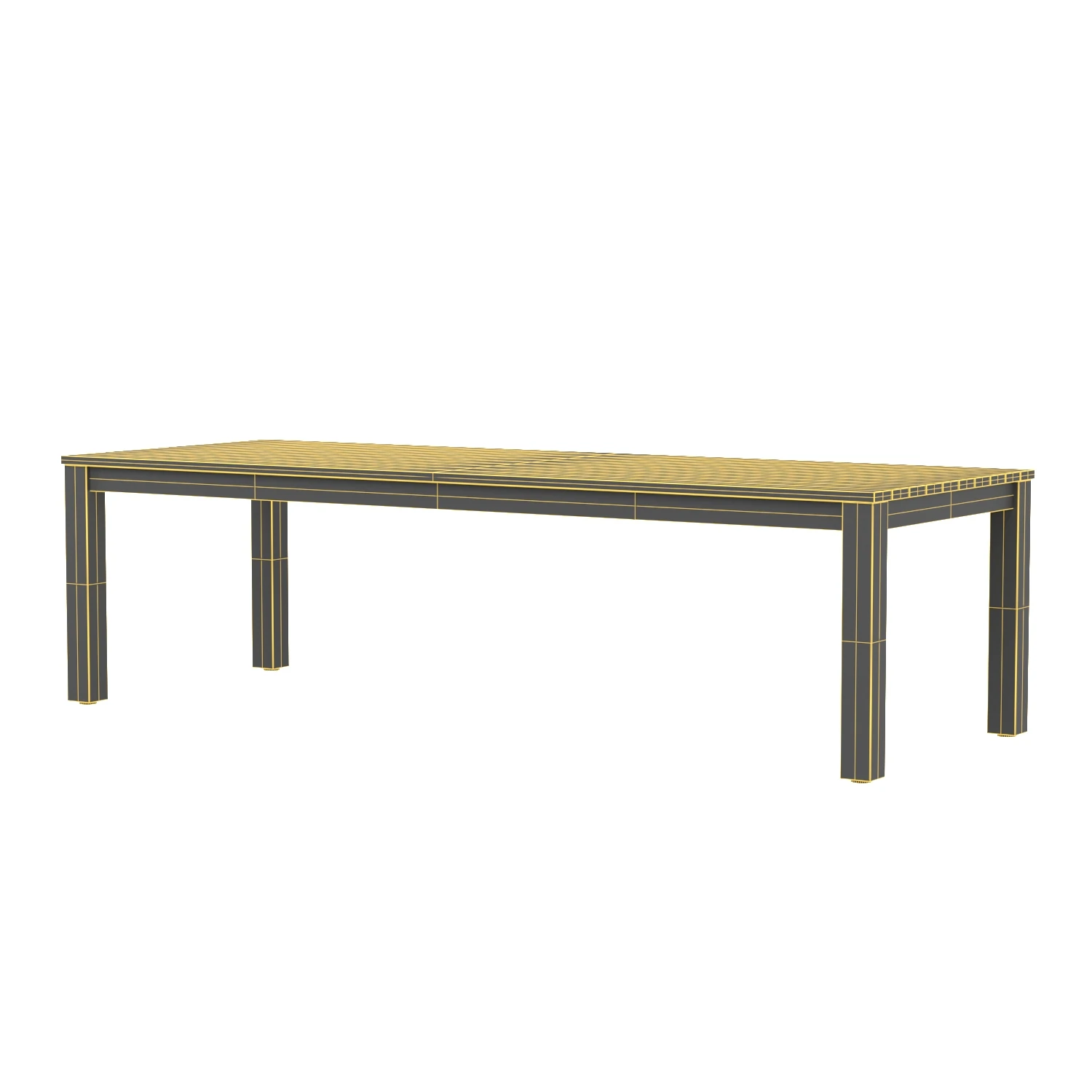 Belvedere Aluminum Rectangular Dining Table 3D Model_07