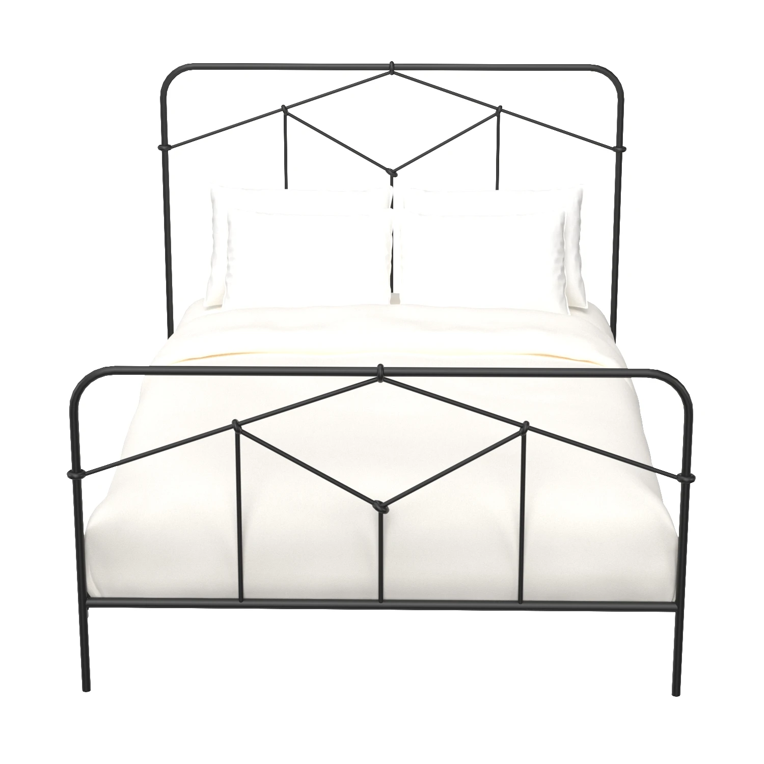 Cora Queen Black Iron Bed 3D Model_06