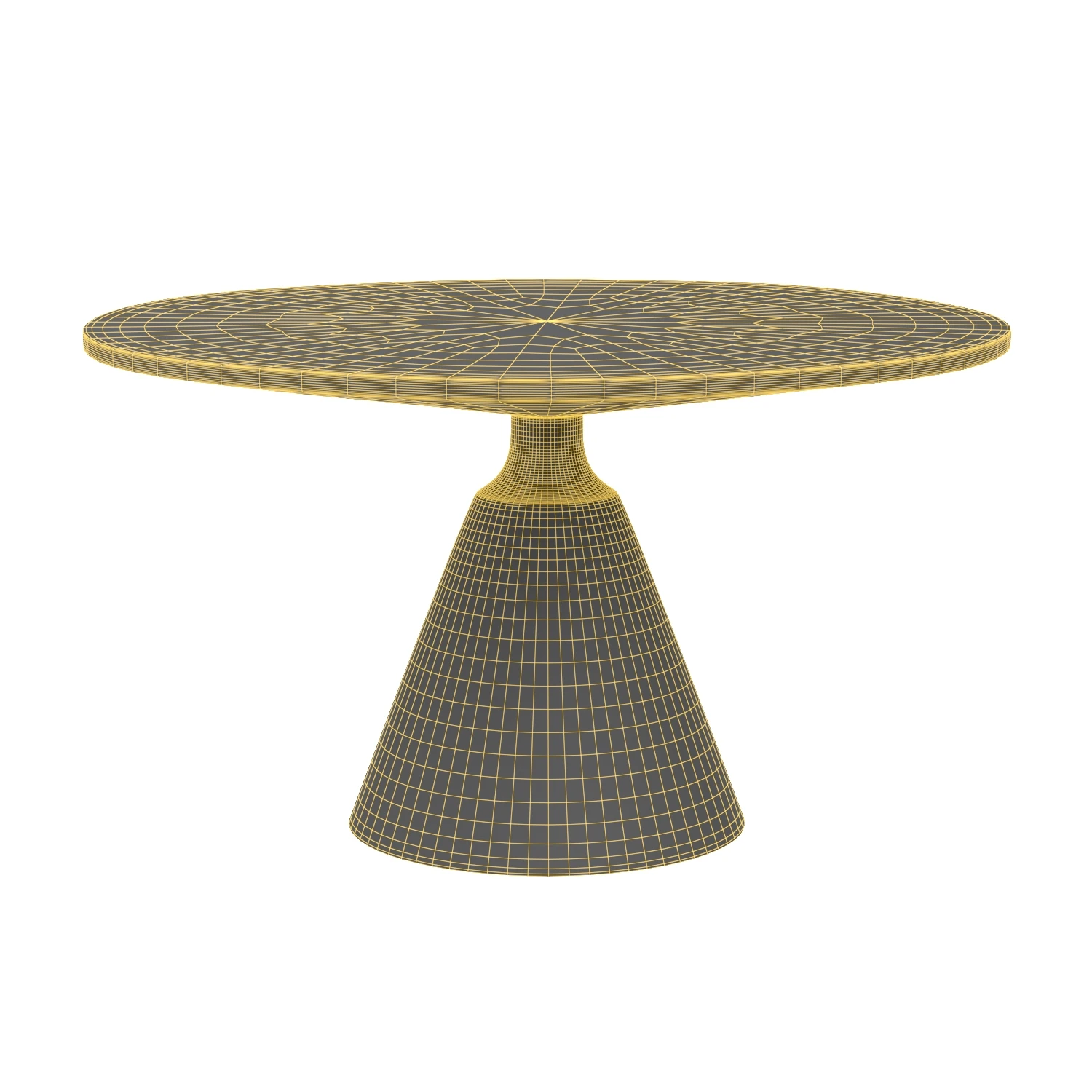 Dark Brown Reclaimed Wood Round Dining Table 3D Model_07