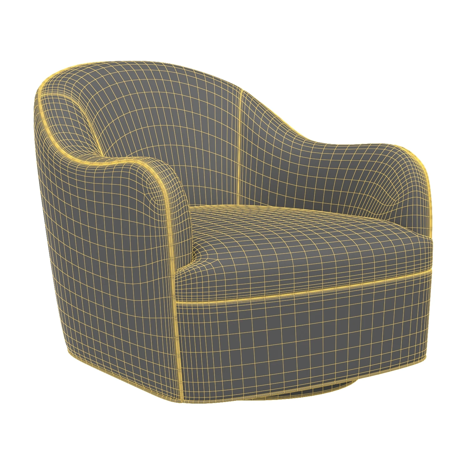 Delfino Chair Muslin Swivel Chair 3D Model_07