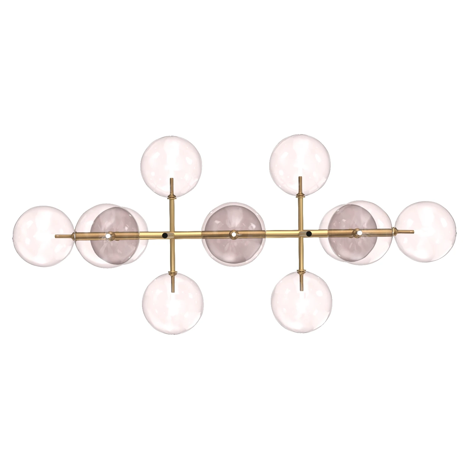 Glass Globe Mobile Linear Chandelier 3D Model_04