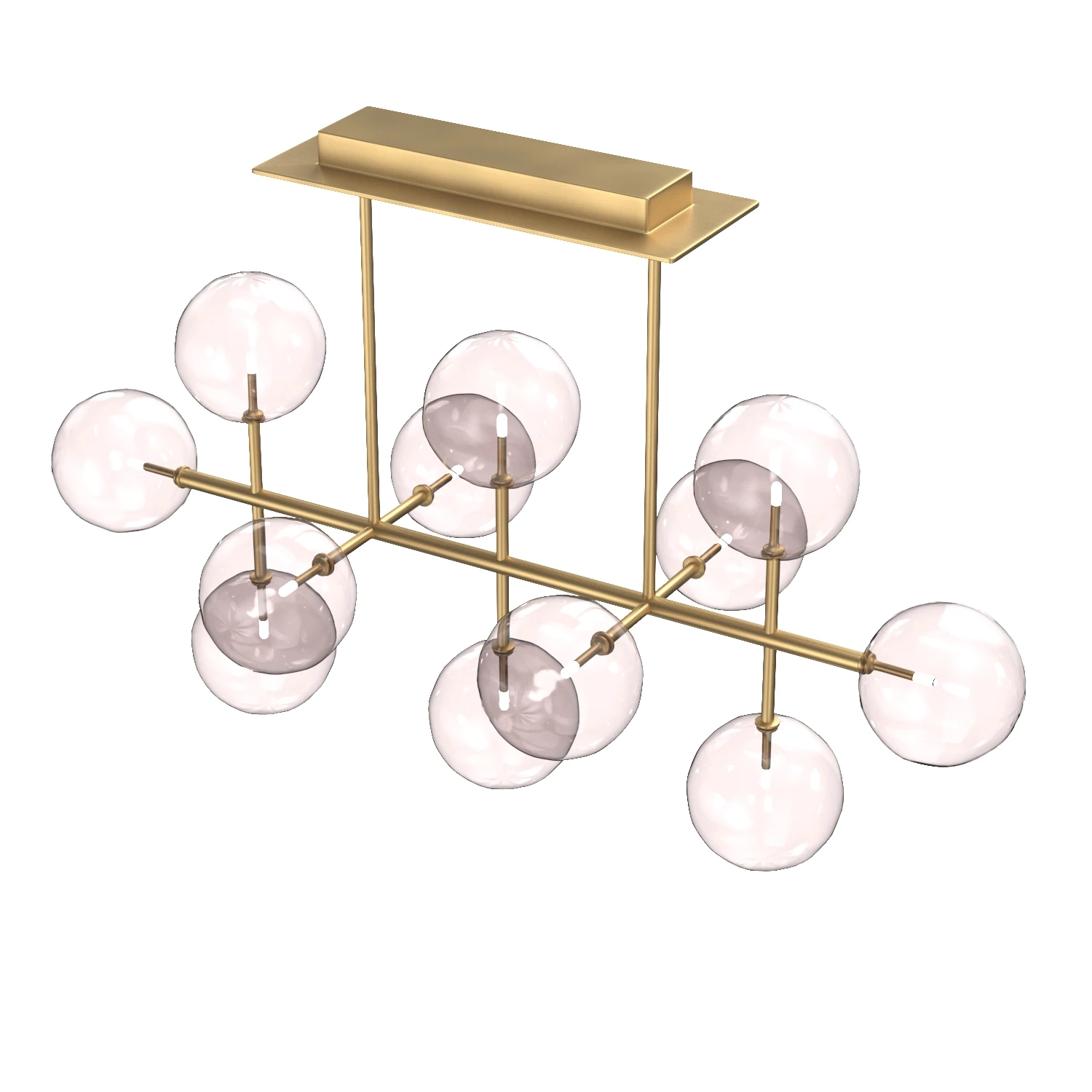 Glass Globe Mobile Linear Chandelier 3D Model_06