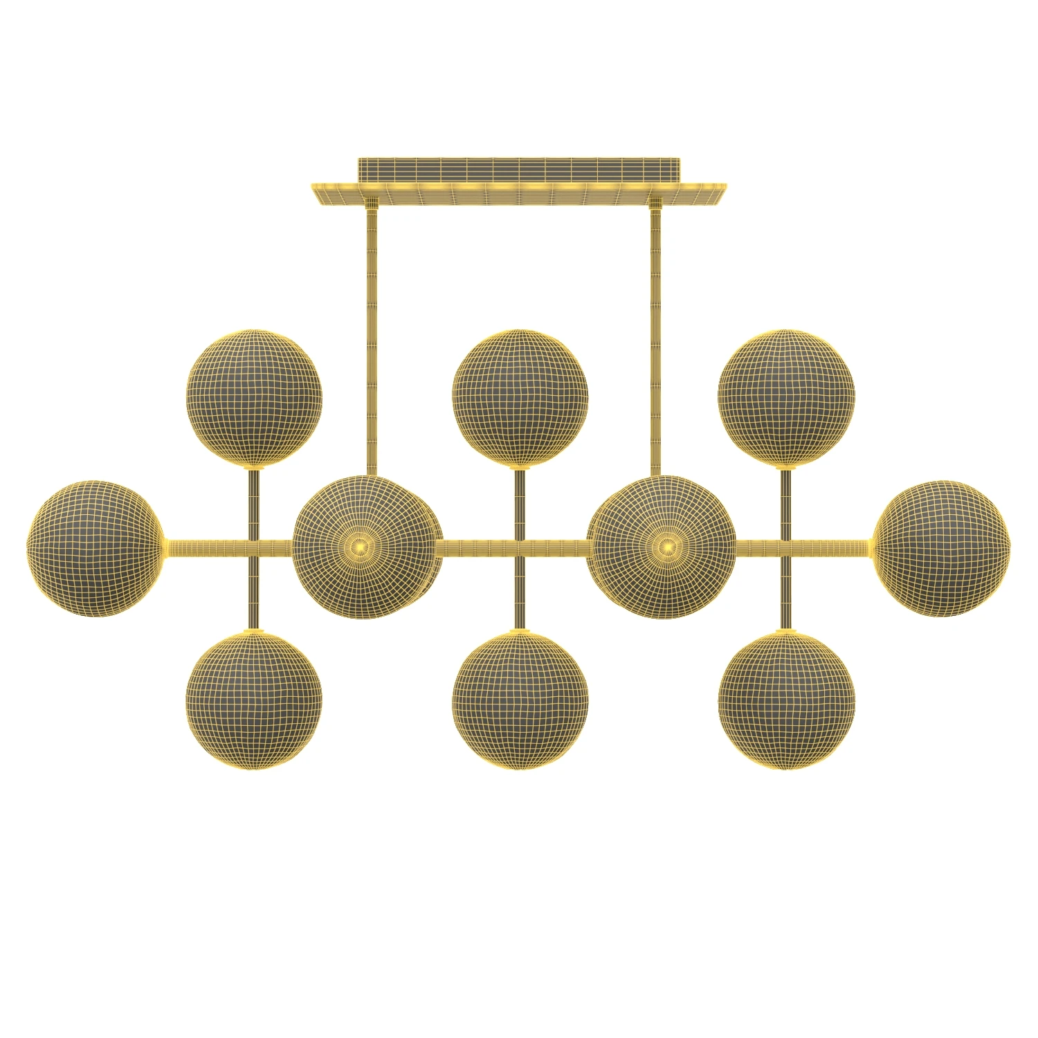 Glass Globe Mobile Linear Chandelier 3D Model_07