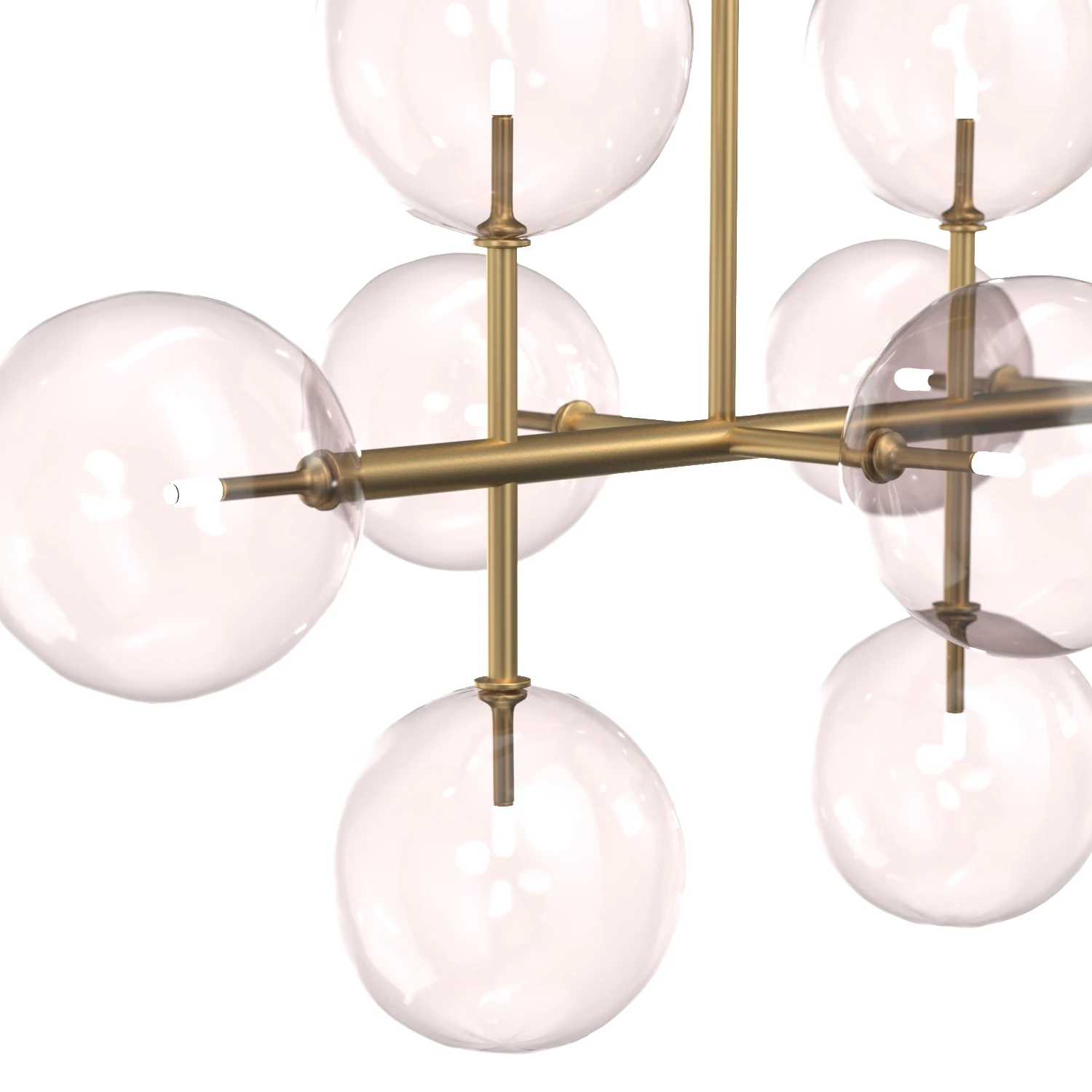 Glass Globe Mobile Linear Chandelier 3D Model_05