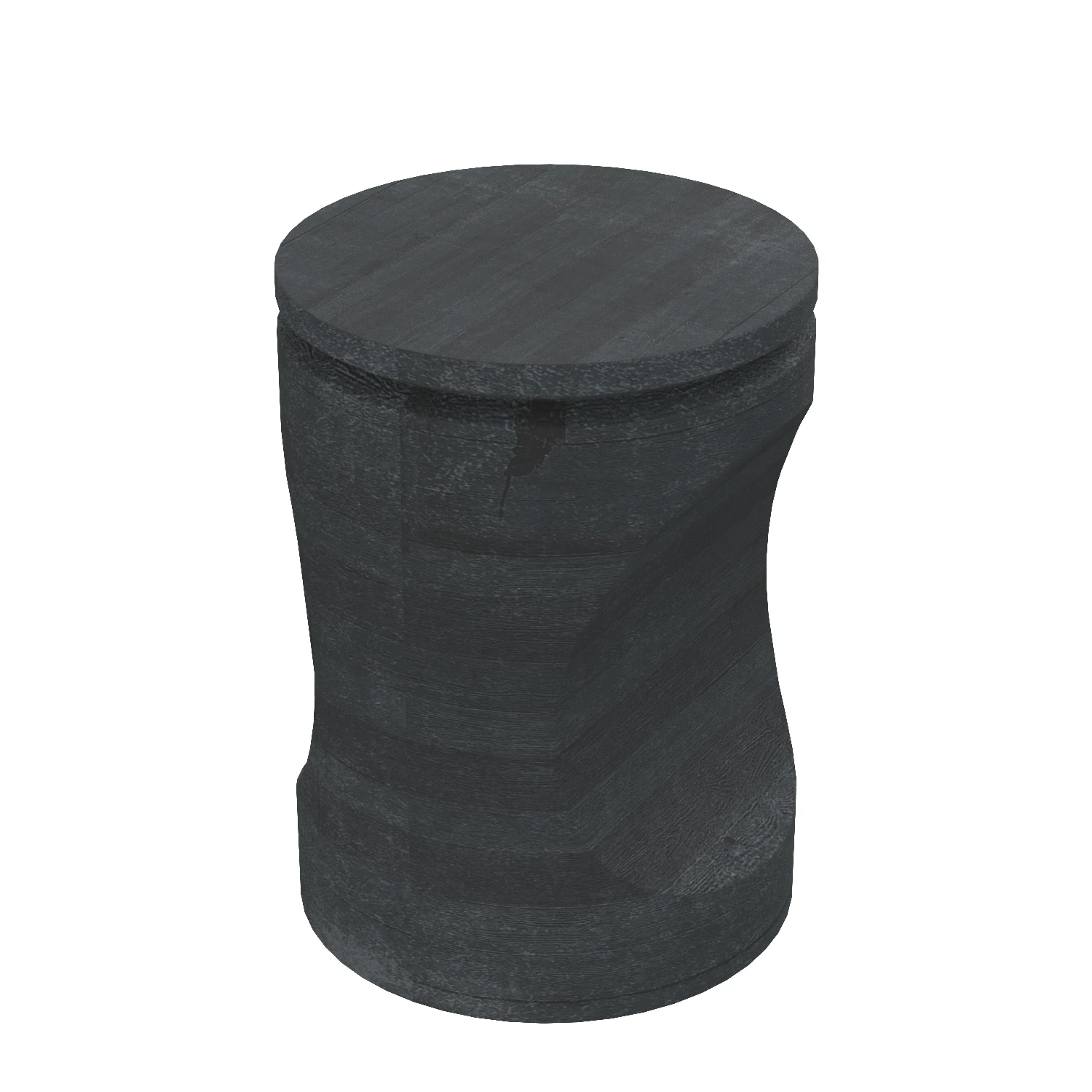Hardwood Pillar Side Table 3D Model_06