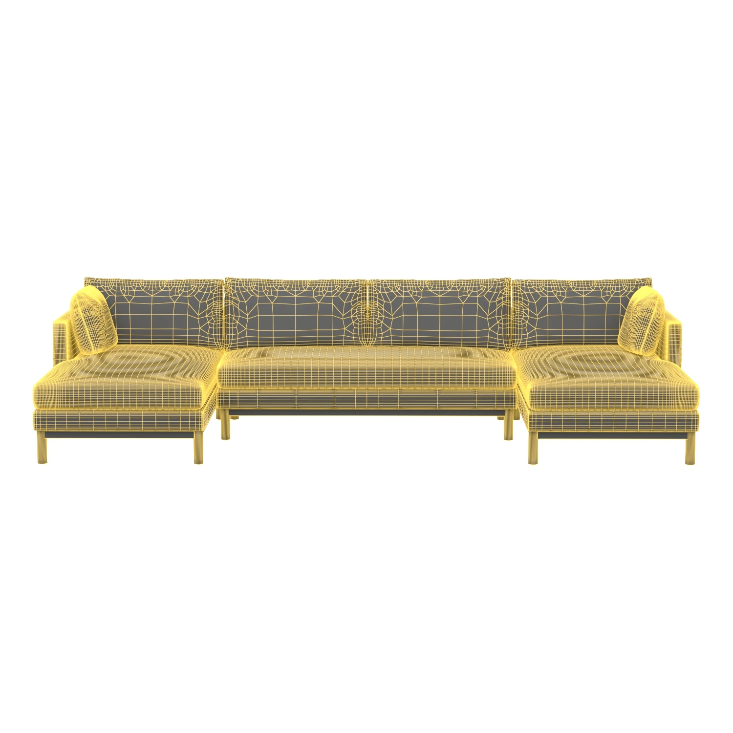 Hargrove 3-Piece U-Shaped Chaise Sectional 138 inch 3D Model_07