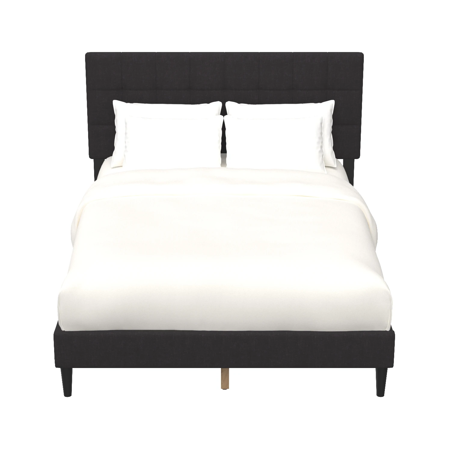 Peters Tufted Upholstered Low Profile Platform Bed 3D Model_06