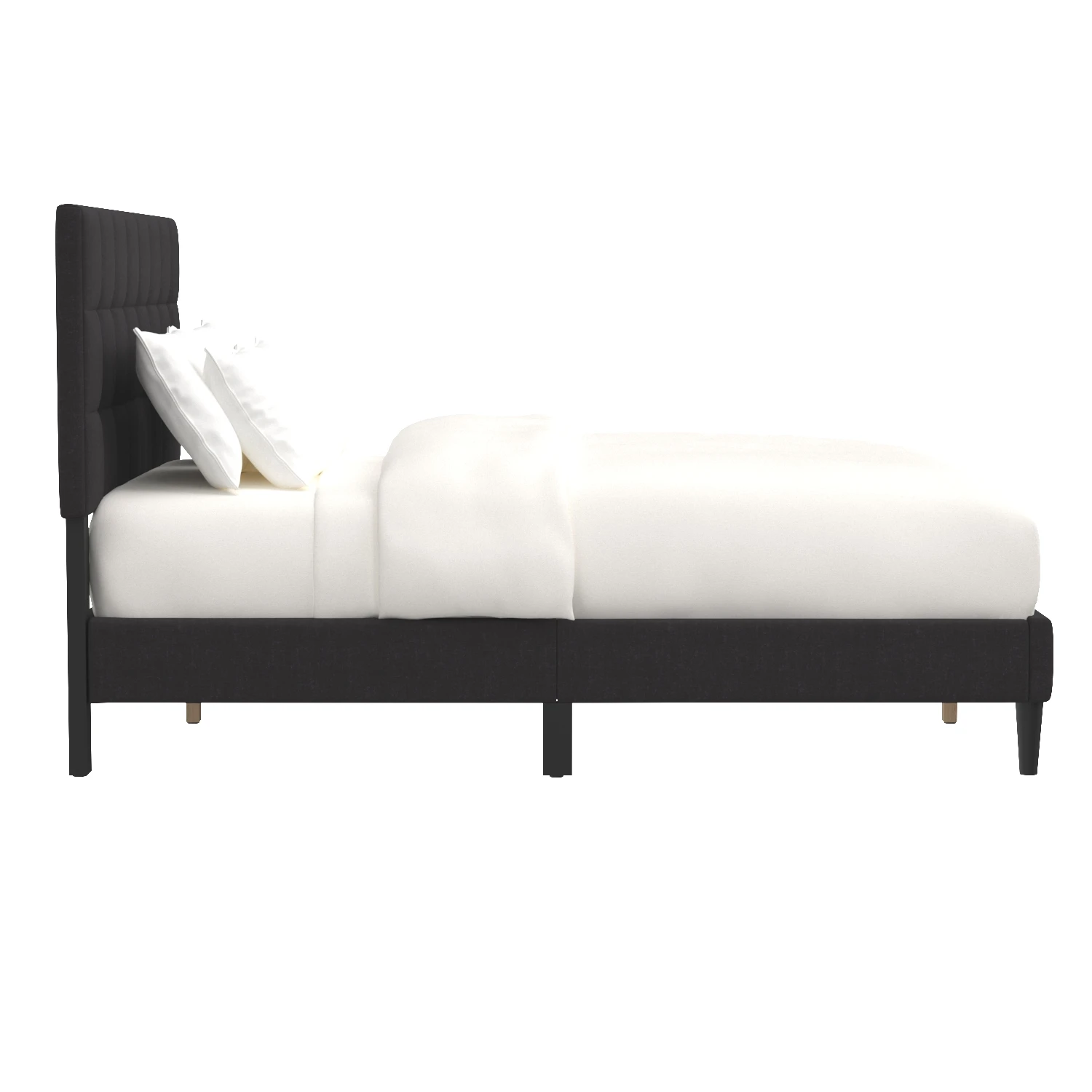 Peters Tufted Upholstered Low Profile Platform Bed 3D Model_03