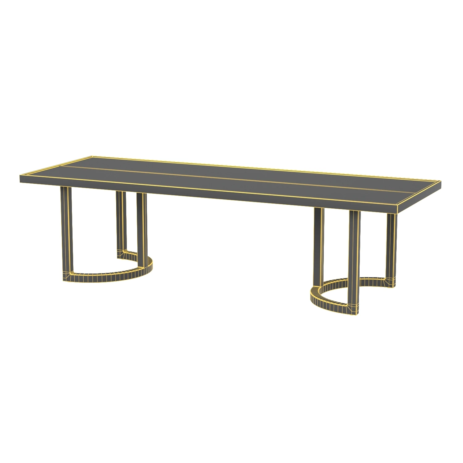 Portofino Aluminum Rectangular Dining Table 3D Model_07