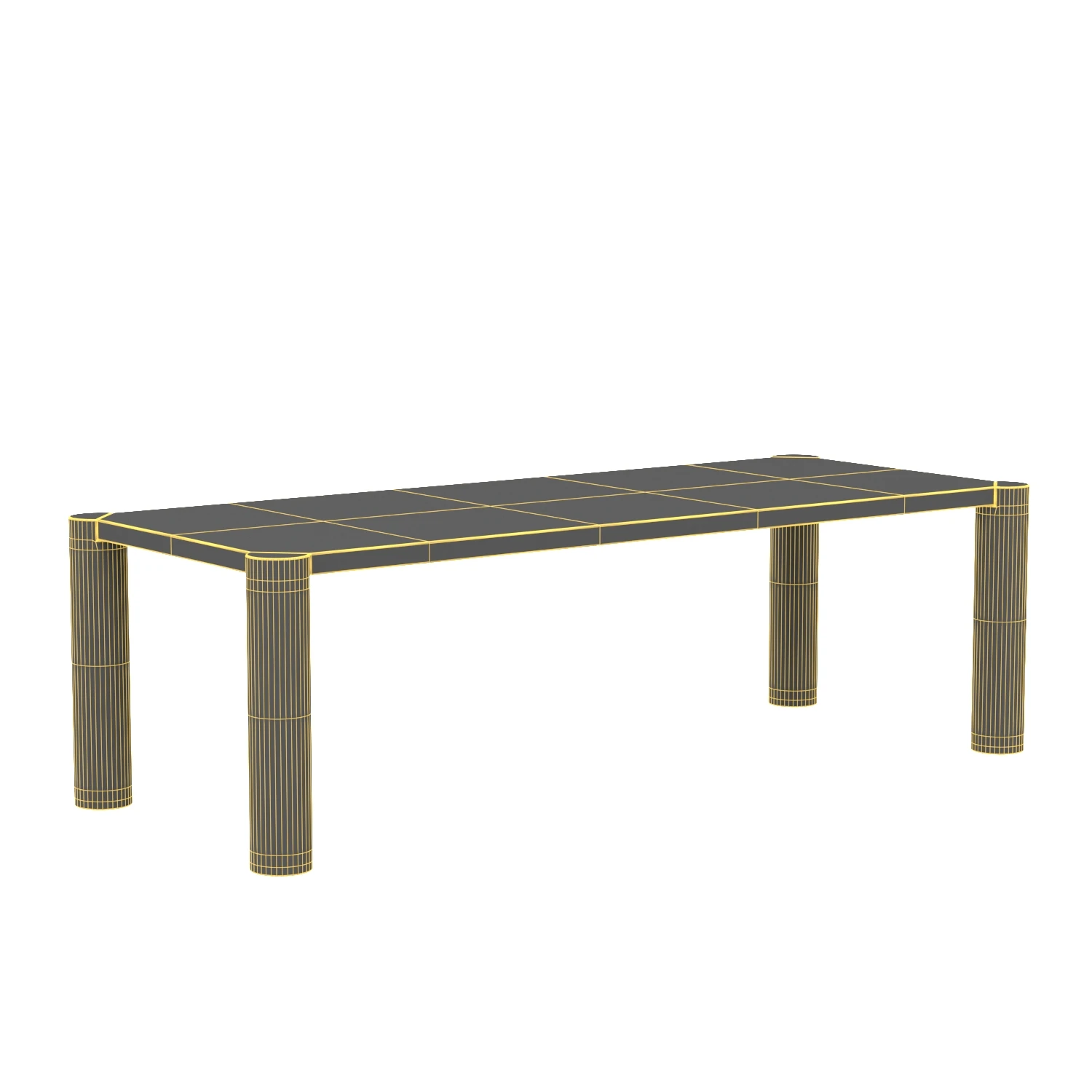 Post Dining Table Large Oak Natural 3D Model_07